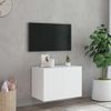 Mueble De Tv De Pared Con Luces Led Blanco 60x35x41 Cm