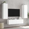 Mueble De Tv De Pared Con Luces Led Blanco 60x35x41 Cm