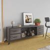 Mueble De Tv De Hierro Plateado 110x30x40 Cm