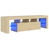 Mueble De Tv Con Luces Led Color Roble Sonoma 140x36,5x40 Cm