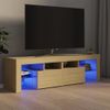 Mueble De Tv Con Luces Led Color Roble Sonoma 140x36,5x40 Cm