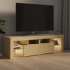 Mueble De Tv Con Luces Led Color Roble Sonoma 140x36,5x40 Cm