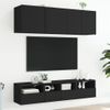 Muebles De Tv De Pared 5 Piezas Madera De Ingeniería Negro