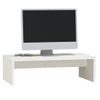 Soporte De Monitor Madera Maciza De Pino Blanco 50x27x15 Cm