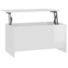 Mesa De Centro Contrachapada Blanco Brillo 102x55,5x52,5 Cm