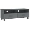 Mueble De Tv Hamar Madera Maciza Pino Gris Oscuro 106x40x40 Cm