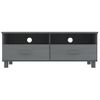 Mueble De Tv Hamar Madera Maciza Pino Gris Oscuro 106x40x40 Cm