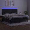 Cama Box Spring Colchón Y Led Terciopelo Negro 200x200 Cm