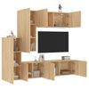 Muebles De Tv De Pared 5 Piezas Madera De Ingeniería Roble Sonoma