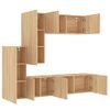 Muebles De Tv De Pared 5 Piezas Madera De Ingeniería Roble Sonoma