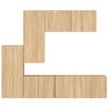 Muebles De Tv De Pared 5 Piezas Madera De Ingeniería Roble Sonoma