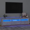 Mueble De Tv Con Luces Led Gris Hormigón 180x35x40 Cm