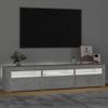 Mueble De Tv Con Luces Led Gris Hormigón 180x35x40 Cm