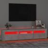 Mueble De Tv Con Luces Led Gris Hormigón 180x35x40 Cm