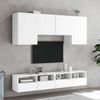 Muebles De Tv De Pared 5 Piezas Madera De Ingeniería Blanco