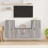 Set De Muebles Para Tv 3 Piezas Madera Contrachapada Gris Sonoma