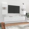 Set De Muebles De Tv 6 Piezas Madera Contrachapada Blanco Brillo