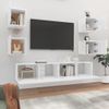 Set De Muebles De Tv 6 Piezas Madera Contrachapada Blanco Brillo