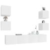 Set De Muebles De Tv 6 Piezas Madera Contrachapada Blanco Brillo