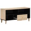 Mueble De Tv Madera Maciza De Mango 100x33x46 Cm