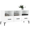 Mueble De Tv Madera Contrachapada Blanco Brillo 102x36x50 Cm