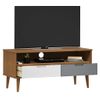 Mueble De Tv Molde Madera Maciza De Pino Marrón 106x40x49 Cm