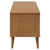 Mueble De Tv Molde Madera Maciza De Pino Marrón 106x40x49 Cm