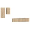 Set De Muebles Para Tv 4 Piezas Madera Contrachapada Roble Sonoma