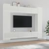 Set De Muebles De Tv 8 Piezas Madera Contrachapada Blanco Brillo