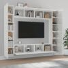 Set De Muebles De Tv 8 Piezas Madera Contrachapada Blanco Brillo