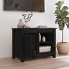 Mueble De Tv De Madera Maciza De Pino Negro 70x36,5x52 Cm