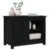 Mueble De Tv De Madera Maciza De Pino Negro 70x36,5x52 Cm