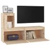 Muebles Para Tv 3 Piezas Madera Maciza De Pino