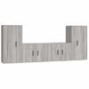 Set De Muebles Para Tv 4 Piezas Madera Contrachapada Gris Sonoma