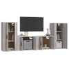 Set De Muebles Para Tv 4 Piezas Madera Contrachapada Gris Sonoma