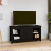 Mueble De Tv De Madera Maciza De Pino Negro 103x36,5x52 Cm