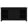 Mueble De Tv De Madera Maciza De Pino Negro 103x36,5x52 Cm