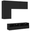 Muebles De Tv De Pared 4 Piezas Madera De Ingeniería Negro