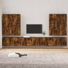 Set De Muebles De Tv 7 Piezas Madera Contrachapada Roble Ahumado