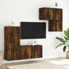 Muebles De Tv De Pared 4 Piezas Madera Ingeniería Roble Ahumado