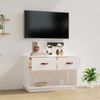 Mueble Para Tv Madera Maciza De Pino Blanco 90x40x60 Cm