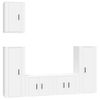 Set De Muebles Para Tv 5 Piezas Madera Contrachapada Blanco