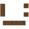 Set De Muebles Para Tv 5 Piezas Madera Contrachapada Roble Marrón