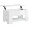 Mesa De Centro Madera Contrachapada Blanco Brillo 79x49x41 Cm