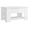 Mesa De Centro Madera Contrachapada Blanco Brillo 79x49x41 Cm