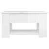 Mesa De Centro Madera Contrachapada Blanco Brillo 79x49x41 Cm