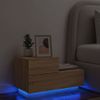 Mesita De Noche Con Luces Led Roble Sonoma 70x36x40,5 Cm