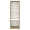 Mueble Tv Pared Madera Contrachapada Blanco Roble 37x37x107 Cm