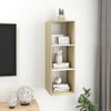 Mueble Tv Pared Madera Contrachapada Blanco Roble 37x37x107 Cm