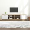 Mueble Tv 2 Piezas Madera Contrachapada Blanco Roble 80x35x36,5cm